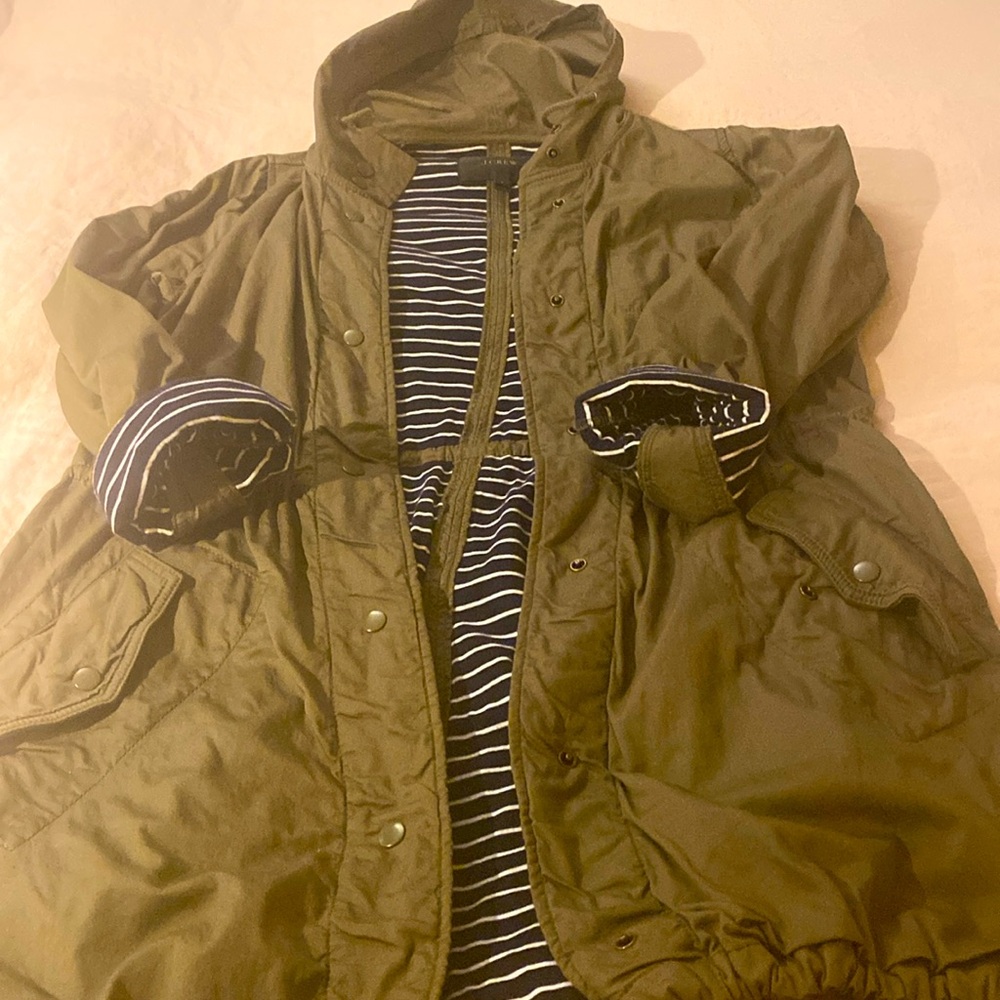 J.Crew EUC Women’s Charlie Fatigue Hooded coat in military Green size small